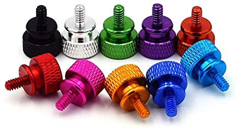 Tornillos multiusos, tornillo de pulgar, tornillo moleteado 5PCS 6# -32 * 6.5/12 Caja de computadora de aleación de aluminio Panel lateral Disco duro Tornillo manual Tornillos moleteados Clavo de colo