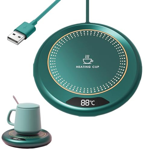 Kongou Scaldatazze Elettrico USB, 20W Scaldatazze Termostatico Regolabile per Tazze di caffè, Sottobicchiere Riscaldante con 3 modalità di Temperatura, Sottobicchiere Riscaldante per Scrivania
