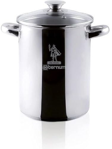 Avilia Pentola Asparagera in Acciaio Inox con Cestello Retato Estraibile e Fondo Triplo, Argento, 16Px16lx25Hcm - Adatta a Tutti i Piani Cottura