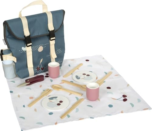small foot Sac à Dos de Pique-Nique « Tasty » en Bois, avec de Nombreux Accessoires, dès 3 Ans, 12539, Coloré
