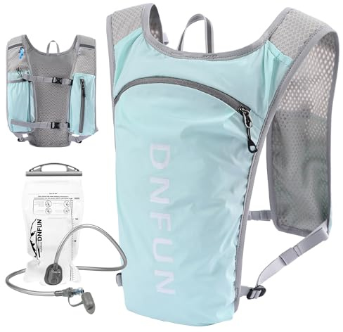 DNFUN Running Vest Women Men Lightweight 5L Running Hydration Vest with Water Bladder Phone Holder Hydration Backpack for Trail Running Marathon