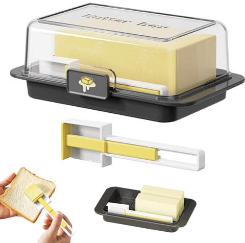 Airtight Butter Dish with Lid, Covered Butter Dish Container, Unbreakable Cheese Keeper, Butter Divider Box with Spreader, Easy Scoop Unbreakable Cheese Keeper, Multifunctional Butter Storage