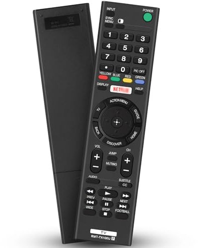 Replacement Universal Remote Control for Sony TV, Compatible All Sony LED, LCD, Televisions Remote Control RMT-TX100U- No Setup Required