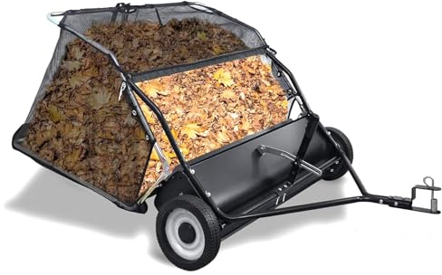 Spazzatrice da 112 cm dietro il prato, resistente, regolabile in altezza dietro il prato, 25 Cu Ft grande capacità di raccolta foglie ed erba tramoggia per cortile, prato, fattoria strumento di