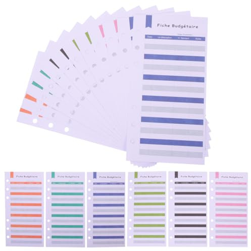 LALAFINA Recharge Budget Planner Français A6 24 Feuilles Perforées Cartes Budgétaires Pratiques Pour Gestion Dépenses Maison Bureau