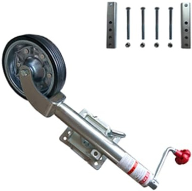 NYTFHMS Trailer Jack Wheel - Bolt-On Swivel Tongue Jack, Lift Swivel Trailer Jack, 20Cm Heavy-Duty Trailer Jockey Wheel, Support Folding Jockey Wheel, 680 Kg Load Capa,1500lbs/680kg