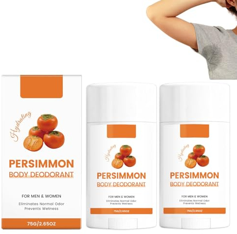 Persimmon Deodorante Stick 75 g, deodorante con profumo naturale di cachi, freschezza e protezione dagli odori, deodorante stick idratante per uomo e donna (2 pezzi)