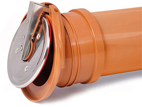 Rückstauklappe Froschklappe Ø 160 mm orange Auslaufstück HT KG Dränage Rohr Kanal (MKKZBK160)