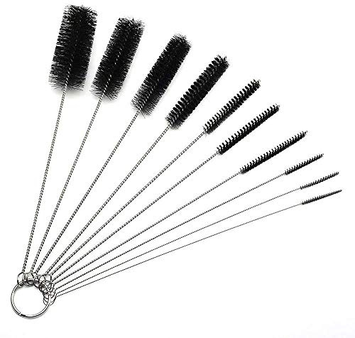 Long Straw Brush, Nylon Pipe Tube Cleaner 8.2-ihch 10 Different Diameters Set of 10