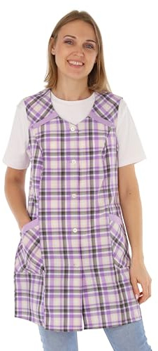 Tablier court sans manches pour femme - En polyester et coton coloré - Pour femme - Multicolore - 46