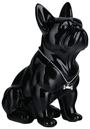 Statua Di Bulldog Inglese in Resina Scultura Bulldog Francese Decorazione Per La Casa Moderna Figurine Da Collezione Art Dog Statua Bulldog Figurine in Resina Artigianato (nero, 23 Cm)