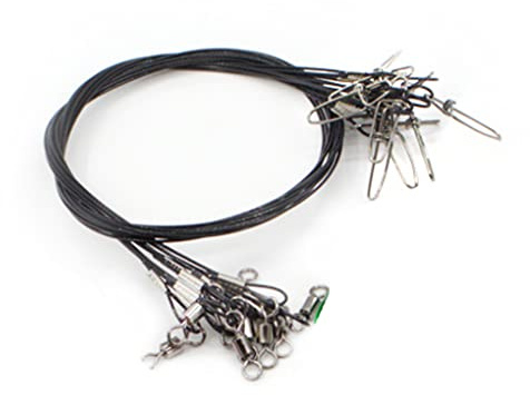 10 Pieces/Set Anti Bite Fishing Wire Fish Line Core Professional Beginner Cord Accessory Saltwater Freshwater Sea Boat, Black