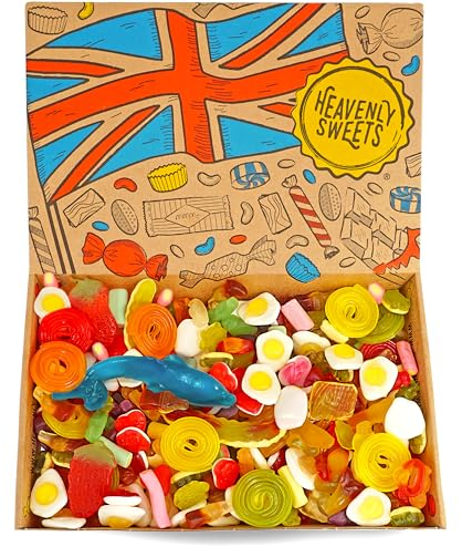 Heavenly Sweets | Pick n Mix Sweets Gift Box Hamper | Premium 850g Chewy Jelly Gummy Retro Candy | Birthday Fathers Day Summer Party Assortment | Pick & Mix Treats Selection Men Women Kids Adults