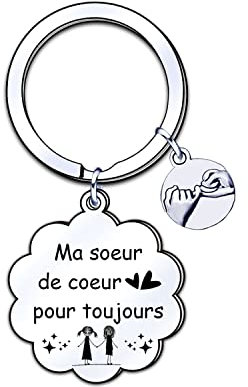ZYMGUO Soeur Originale Porte-clés Cadeau,Ma soeur de coeur pour toujourspour Sœur Originale Porte-clés,Cadeau Noël/Cadeau d'anniversaire