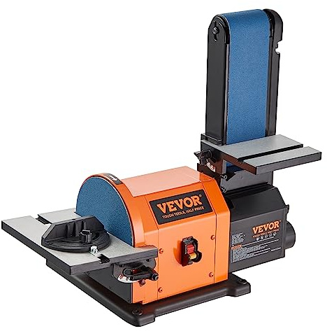 VEVOR Professional 4 x 36 in. Belt Sander with 8 Disc Sander, 5A Induction Motor Cast Aluminum Worktable for Woodworking, Metalworking