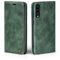 LBH Handyhülle für Samsung Galaxy A70 in Grün mit Karten- und Geldfach Smartphone Hülle mit Standfunktion Flip Case Schutzhülle Magnetverschluss Vintage