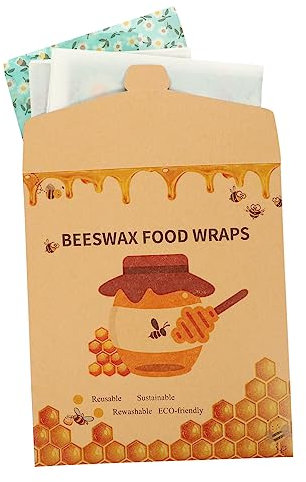 Healvian Beeswax Wraps Food Packaging Fresh-Keeping Bowl Covers Reusable 3pcs Set Small Floral Pattern Household Food Wraps for Sandwich Cake Preservation