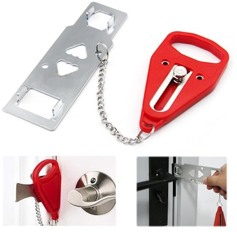 BRITECO Portable Door Lock - Anti-Theft Travel Lock for Home, Hotel, Easy-to-Use and Install, Ideal for Travelers and Students