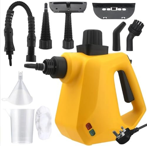 HandHeld Steam Cleaner for Home, Hand Held Steamer Cleaning with 9 Attachments and 3.5M Extended Power Cord, Portable Steam Cleaner for Sofa, car seats, glass, bathrooms, kitchens