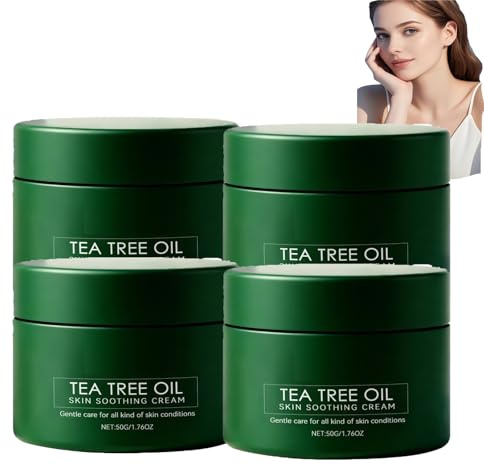 tea tree moisturising Cream Tea Tree Oil Cream face Gentle Oil Moisturizer Hydration Non-Greasy Soothing Creams for Long-Lasting Skin Moisturization for skin itchy dry areas (4pcs)