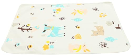 Vaguelly Almohadilla para Urinario de Algodón Lavable y Portátil para Bebés Diseño Adorable de Patrón de Dibujos Animados, Rectangular y Reutilizable para Viaje y Cuna