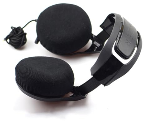 TEHAUX Copri Cuffie Lavabili Elastico 2 Pezzi con Assorbimento Sudore e Asciugatura Rapida, Copertura Protettiva per Padiglioni Auricolari da Gaming Nero