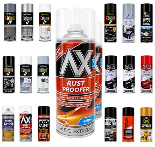 2 x AX Rust Proofer Spray 400ml, Anti Rust Protective Coating Aerosol, Corrosion Protection Spray for Metal Surfaces, Quick Drying Rust Prevention Treatment for Cars, Tools & Outdoor Equipment
