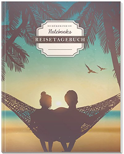DÉKOKIND Reisetagebuch: DIN A4, 100+ Seiten, Register, Vintage Softcover | Perfekt als Abschiedsgeschenk | Motiv: Romantik-Urlaub