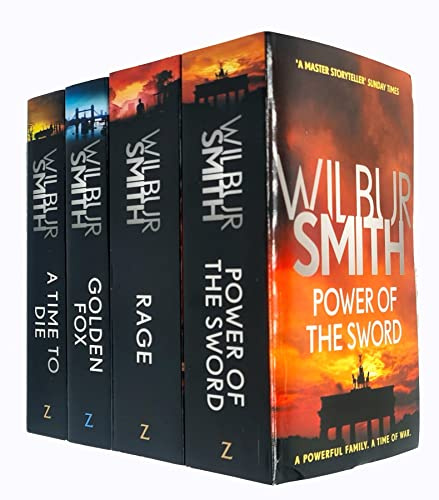 Courtney Family Novels Series Books 5 - 8 Collection Set by Wilbur Smith (Power of the Sword, Rage, A Time to Die & Golden Fox)