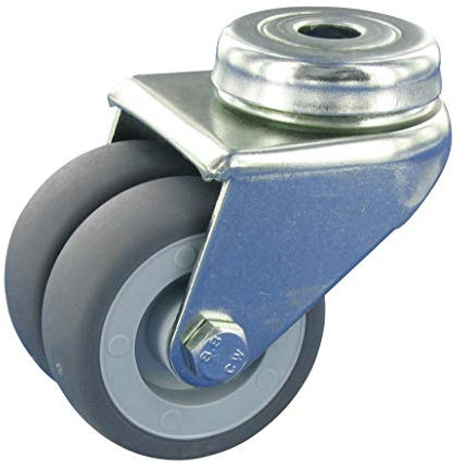 Roulettes pivotantes pour fauteuil-cabine de plage - Sans frein - Diamètre : 50 mm - Trou arrière en caoutchouc TPE