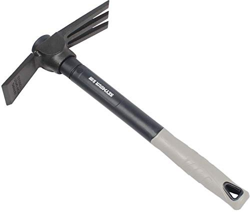Seymour 85591 1.5 lb Tiller Mattock - Fiberglass with Cushion Grip & Overstrike Protection 16 Handle
