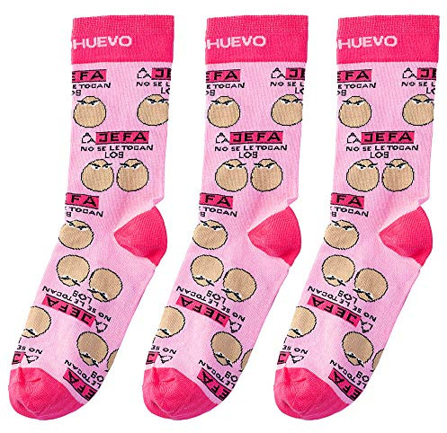 mundohuevo trio calcetines regalo divertido. A la jefa no se le tocan los huevos. 1 gratis por el que se te pierde