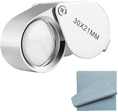 Loupe Bijoutier Professionnel 30x, Verre Grossissant 21 mm pour Bijoux, Antiquités, Botaniste et Horloger, Lentille Oculaire