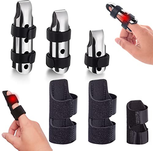 Gipizi Ferula Dedos 6 Pzs Dedo Mano Ferula para Dedo en Gatillo, Dedo Férula para Dedos Rotos, Tensos, Artritis, Tendinitis, Estabilizador de Dedos para Adultos y Niños