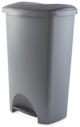 STAR SUPPLIES 50 Litre Soft Closing Metallic Grey Or Black Home Kitchen Office Airtight Pedal Bin (Black)