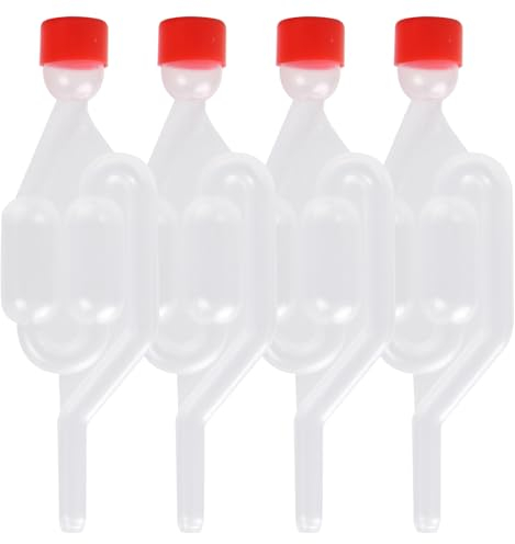 Tibapla 4 Stück Gärröhrchen Set Luftschleusen für Gären Gärluftschleuse S - Form Brau-Airlock-Set Brau-Luftschleuse Luftschleusen zum Fermentieren Verwendet zum Brauen von Wein, Bier, Sauerkraut