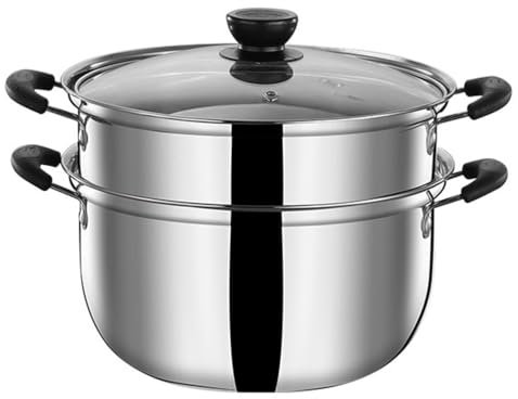 PRETYZOOM pentola da minestra vaporiera di frutti di mare piroscafo in metallo pentola a vapore pentole in acciaio inossidabile per il cibo per zuppa verdura