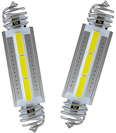 OBOLED 39mm 42mm C5W LED Lampadine CANBUS 12V 38-42mm per Auto Festone Luci Interne Lampadina Targa Illuminazione Interna Dome Soffitto Luce 6000K Bianco 2 pezzi (38-42mm)