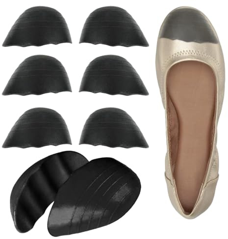 3 paia di inserti riempitivi per scarpe, inserti per scarpe troppo grandi, solette, imbottiture regolabili, per donne e uomini con tacco alto, scarpe casual (nero)