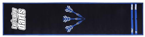 Yirinatek Professioneller Dartteppich mit Oche-System & Abwurflinien – Premium Dartmatte Dart Teppich für Steeldart & Softdarts | 260x60 cm| mit Abwurflinie [Blau]