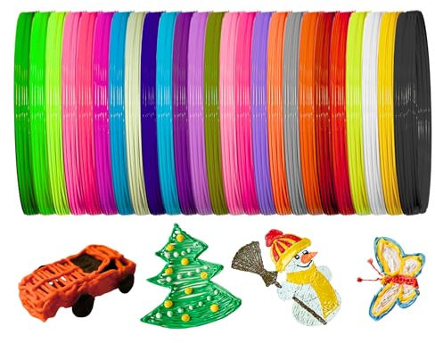 KFG 25 färger vardera 10 m 3D-penna filament PCL PLA, 3D-penna filament 1,75 mm 3D-penna färger set för barn låga temperaturer, 3D trollpenna 3D-tryck penna tillbehör 1,75 mm filament