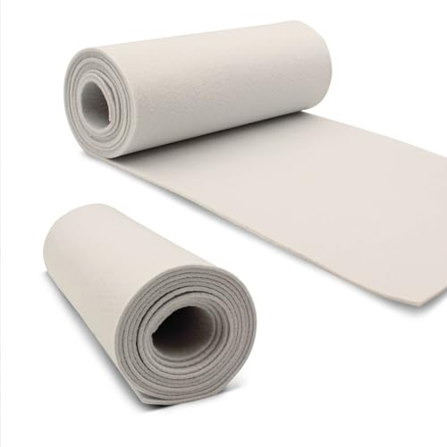 VmG-Store Filtrulle 240 cm x 30 cm x 3 mm filt, filttyg, polyester för sömnad, gör-det-själv-dekoration, lapptäcke, dekorativ filt, pysselfilt, filtmatta (051 ullvit)