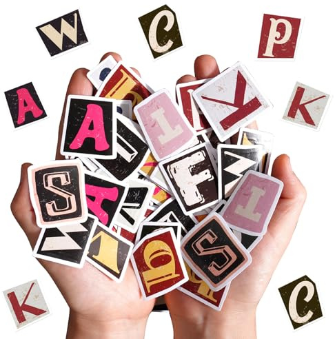 104 Pcs Letter Stickers,Self Adhesive Alphabet Scrapbook Letters Stickers Accessories for Scrapbooking Scrap Book Accessories Adults Supplies Aesthetic Vinyl Letter Sticker,Waterproof DIY Craft,Decor