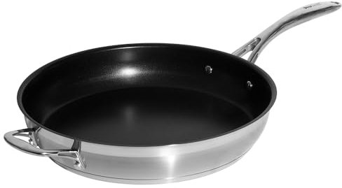 ProCook Professional 18/10 Stainless Steel Frying Pan - 30cm, Durable Non Stick Saute Skillet - Heavy Duty Cookware