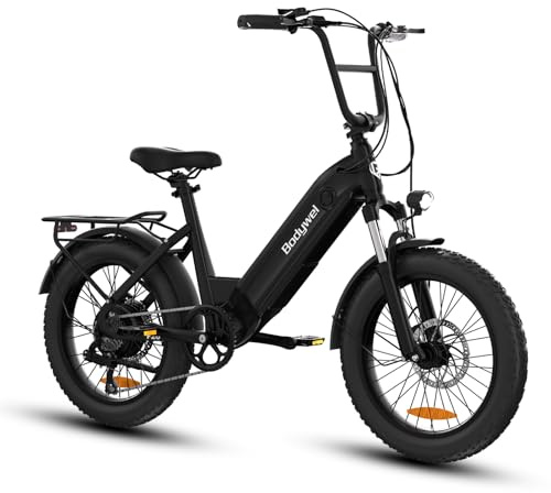 Bodywel Bicicleta Eléctrica para Adultos, E-Bike para Hombres con Batería 48V 13Ah, 20 * 3.0 Pulgadas, Pantalla LED, Motor 250W & 25km/h – Bicicleta Eléctrica para Commutadores Urbanos (Negro)
