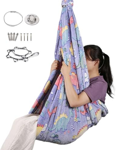 Ihdjasg Balançoire Sensorielle pour,Hamac Pivotant Ajustable - Balançoire Aérienne Sensorielle pour Hamac - pour Intérieur Extérieur Chambre Salon Chambre de Bébé Jeu Apaisant Détente