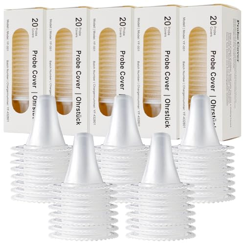 200 Stück Braun Fieberthermometer Schutzkappen, Fieberthermometer Ohr, Einwegabdeckungen, Ohrthermometer Ersatzschutzkappen für alle Braun Modelle Ohrthermometer