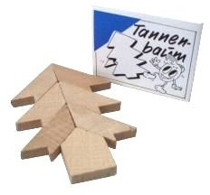 GICO Tannenbaum - Mini Holz Puzzle Knobelspiel Geduldspiel Klassiker Minipuzzle