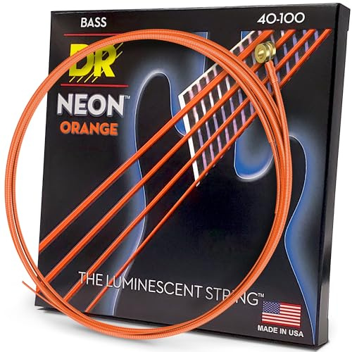 DR String NOB-40 Neon Orange Jeu de cordes pour guitare basse