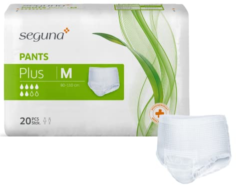 SEGUNA Pants Plus, 4 x 20 Stück, Gr. M, Inkontinenz Pants, Windelhosen für Erwachsene, Frauen, Männer, Inkontinenzhosen bei Blasenschwäche